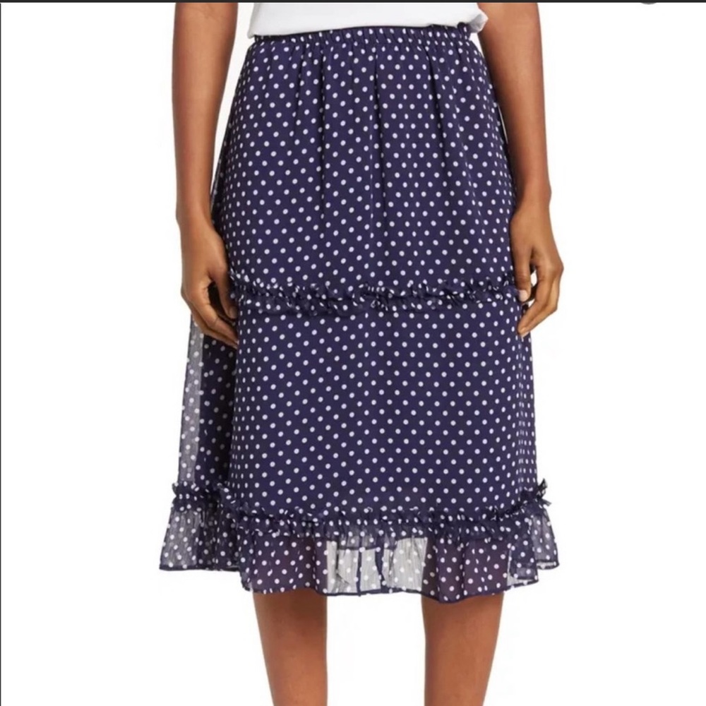 1.State 2X Navy blue polkadot skirt new with tag